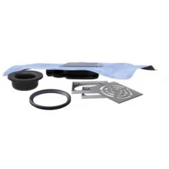 LAZER Siphon De Sol Natosec Extra-plat à Sortie Horizontale Orientable Et Natte 500 X 500 Mm