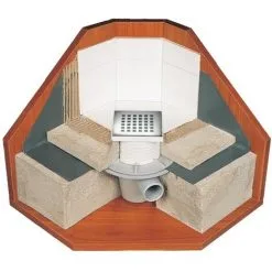 Bonde Isotanche Sortie Horizontale - Grille Carrée - Lazer - Film 1200x1200mm