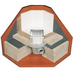 Bonde Isotanche Sortie Horizontale - Grille Carrée - Lazer - Film 1500x1800mm