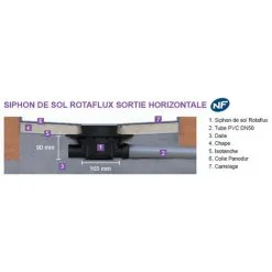 Isotanche Classic PRO NF Excentré à Droite 2000 X 2000 Mm - Sortie Horizontale - Grille Carrée Target - Lazer -LAZER Soldes Magasin 40332214 4