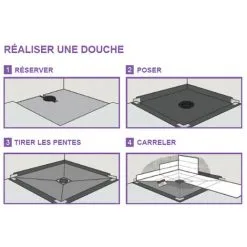 Isotanche Classic PRO NF Excentré à Droite 1500 X 1800 Mm - Sortie Horizontale - Grille Carrée Target - Lazer -LAZER Soldes Magasin 40332222 5