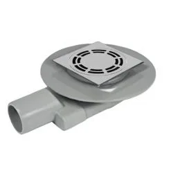 Siphon De Sol PVC Solusec Extra Plat Avec Platine Grille 120 X 120 Mm - Lazer