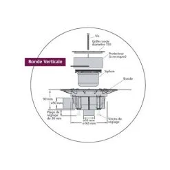 LAZER Isotanche Classic 1200X1200 Grille Carrée Sortie Verticale Ø50mm -LAZER Soldes Magasin 505154 4