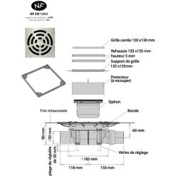 LAZER Isotanche Classic Pro Grille Carrée - Sortie Horizontale Ø50mm - 1800x2000mm -LAZER Soldes Magasin 6463734 4