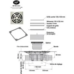 LAZER Isotanche Classic Pro Grille Carrée - Sortie Horizontale Ø50mm - 1500x1800mm 8 LAZER Isotanche Classic Pro Grille Carrée - Sortie Horizontale Ø50mm - 1500x1800mm -LAZER Soldes Magasin 6463739 4