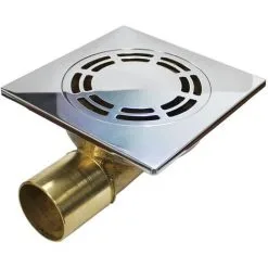 LAZER Siphon De Sol Laiton Solusec 120x120 Mm - Sortie Horizontale Ø40