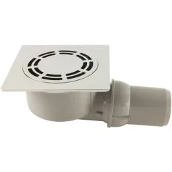 LAZER Siphon De Sol Laiton Chromé Solusec 120x120 Mm - Sortie Horizontale