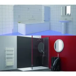 Panneau Douche Décofast Pack Standard - Lazer - 2 Plaques + Profilés Blanc - 2000x900mm